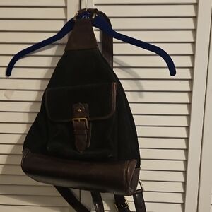 Eddie Bauer Dark Backpack with Brown Trim